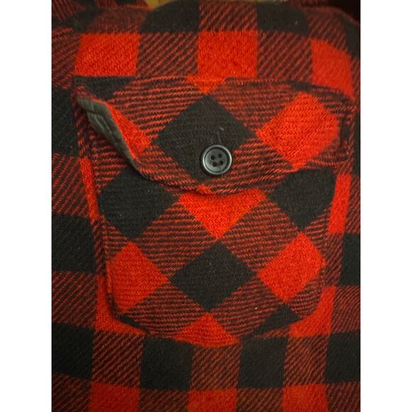Vintage L.L. Bean Plaid Buffalo check Flannel Lumberjack shirt size large - Picture 4 of 12